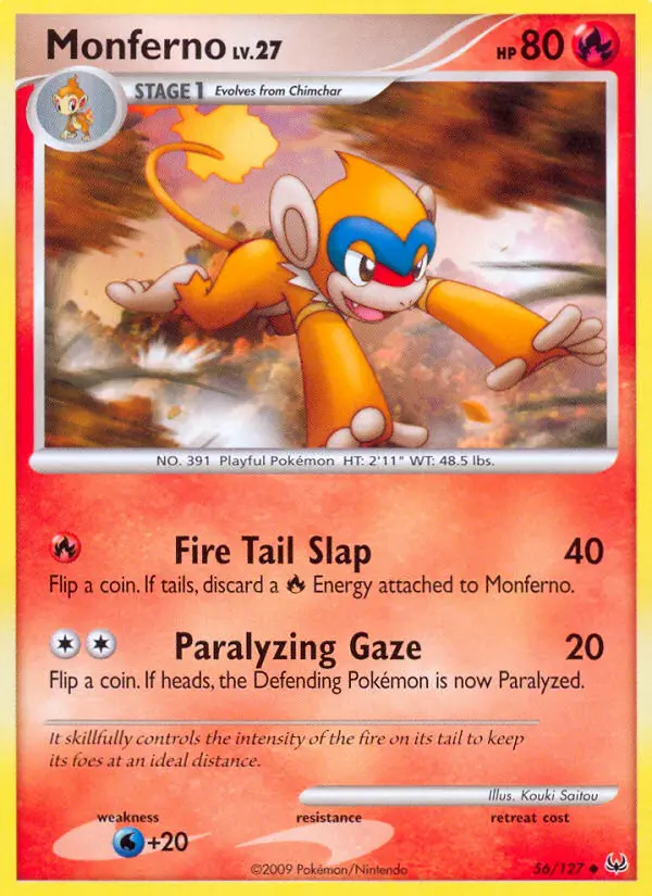 Monferno Uncommon Pokemon card #56 from Platinum