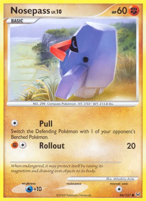 Nosepass Common Pokemon card #84 from Platinum