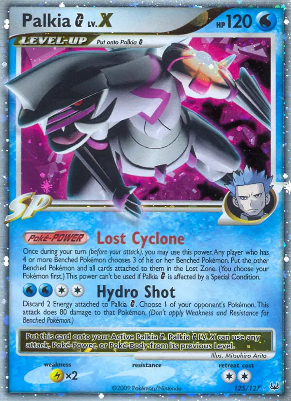 Palkia G Rare Holo LV.X Pokemon card #125 from Platinum