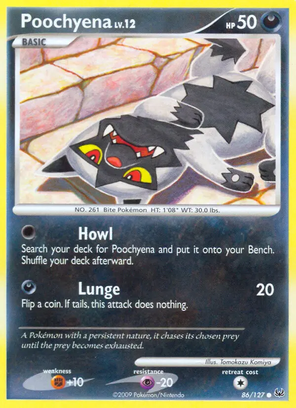 Poochyena Common Pokemon card #86 from Platinum