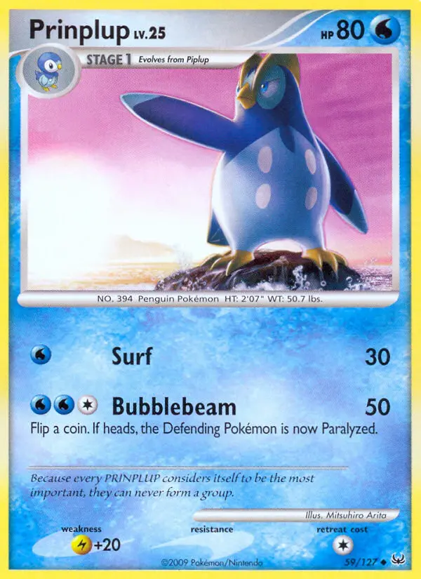 Prinplup Uncommon Pokemon card #59 from Platinum