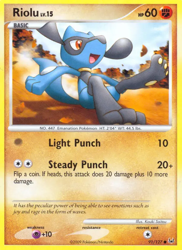 Riolu Common Pokemon card #91 from Platinum