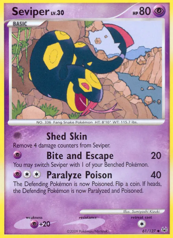 Seviper Uncommon Pokemon card #61 from Platinum