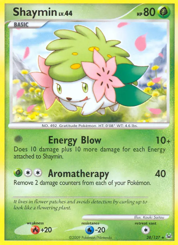 Shaymin Rare Pokemon card #38 from Platinum