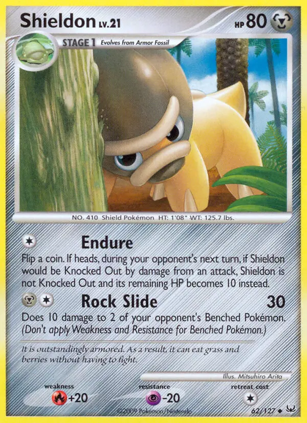 Shieldon Uncommon Pokemon card #62 from Platinum