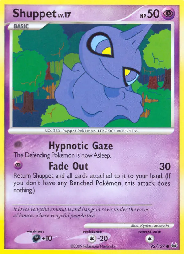 Shuppet Common Pokemon card #92 from Platinum