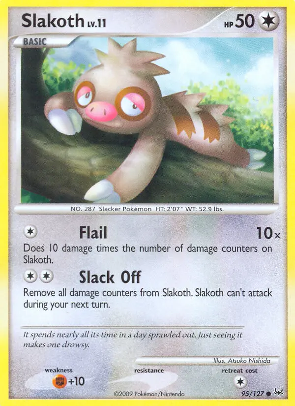 Slakoth Common Pokemon card #95 from Platinum