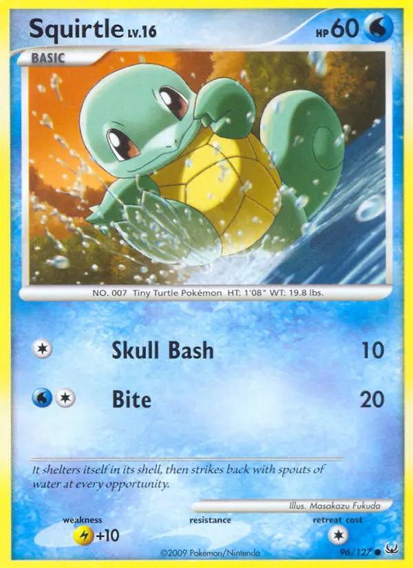 Squirtle Common Pokemon card #96 from Platinum