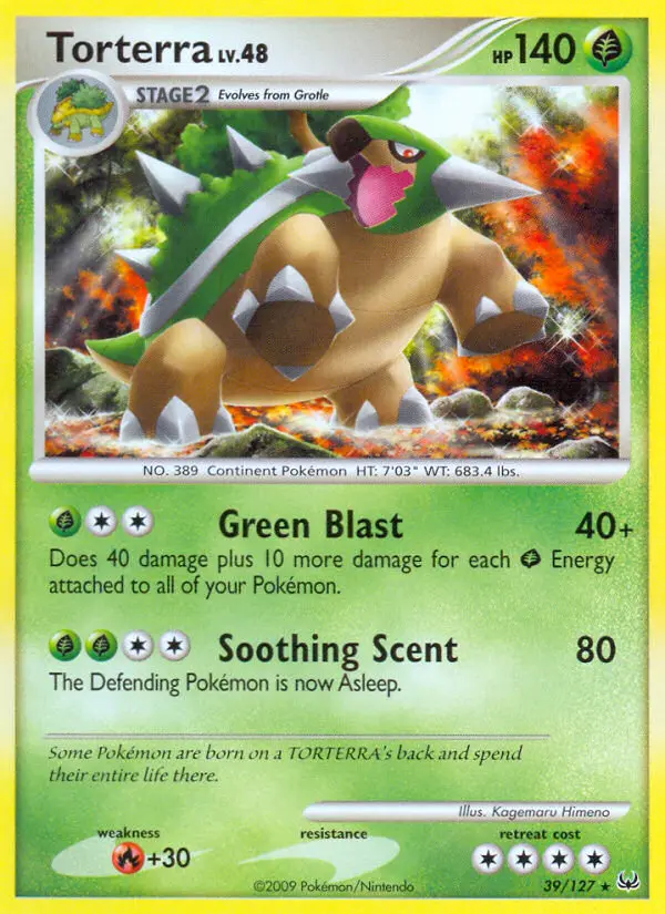 Torterra Rare Pokemon card #39 from Platinum