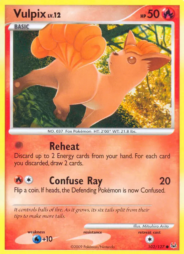 Vulpix Common Pokemon card #102 from Platinum