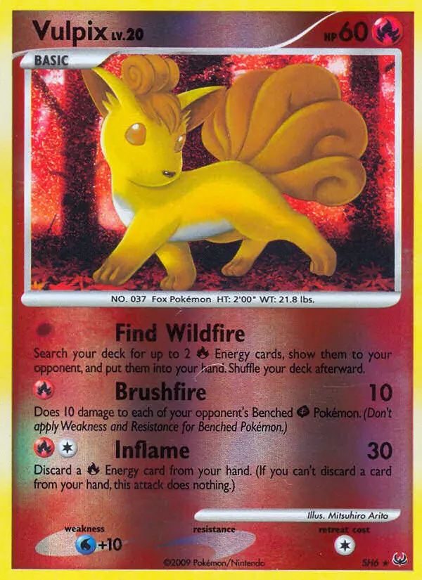 Vulpix Rare Pokemon card #SH6 from Platinum