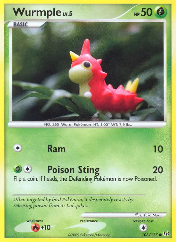 Wurmple Common Pokemon card #103 from Platinum