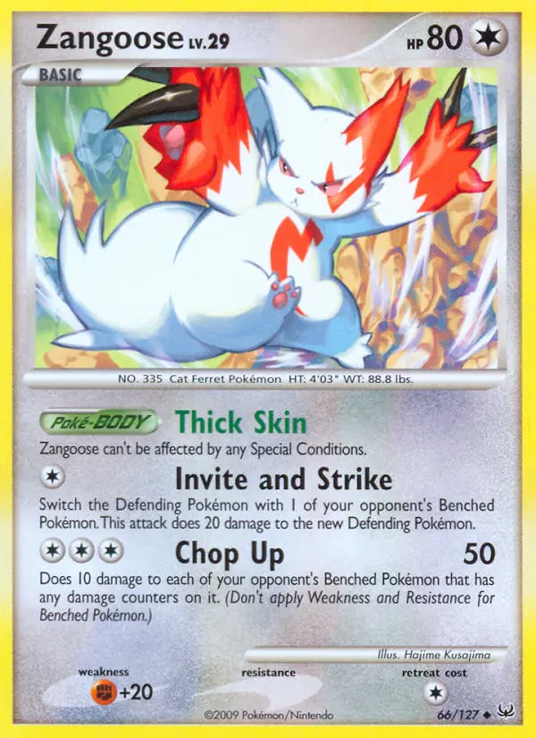 Zangoose Uncommon Pokemon card #66 from Platinum