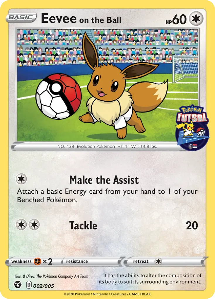 Eevee on the Ball None Pokemon card #2 from Pokémon Futsal 2020