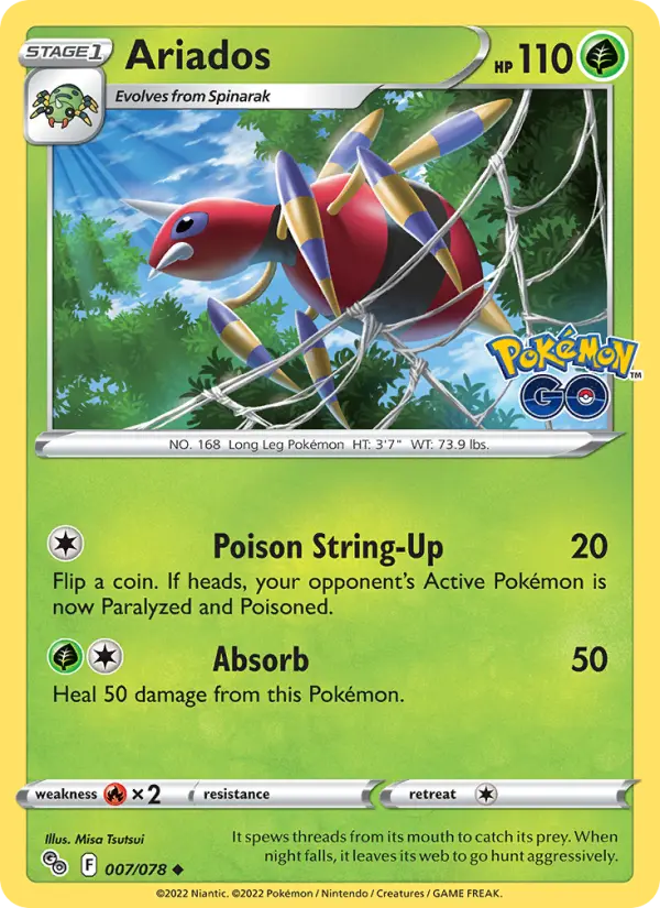 Ariados Uncommon Pokemon card #007 from Pokémon GO