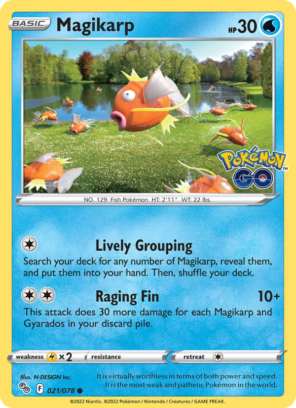 Magikarp Common Pokemon card #021 from Pokémon GO