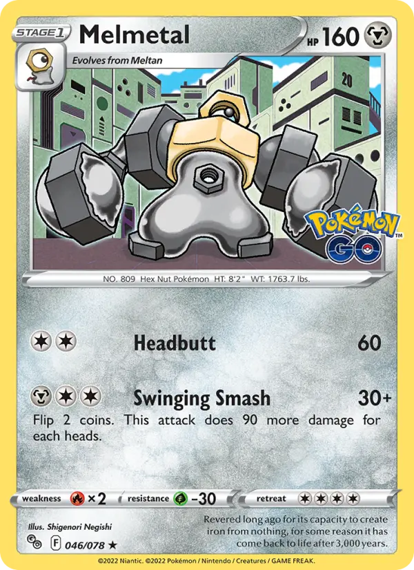 Melmetal Holo Rare Pokemon card #046 from Pokémon GO