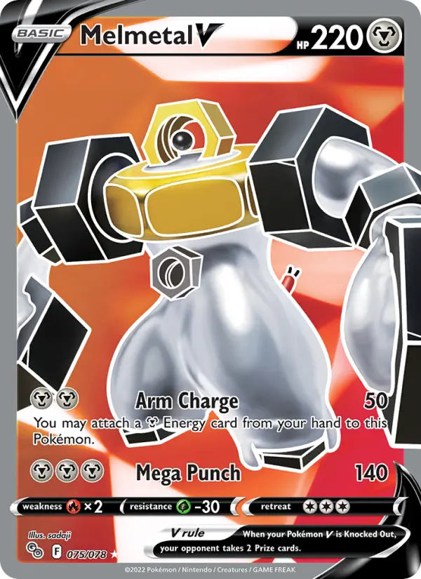 Melmetal V Ultra Rare Pokemon card #075 from Pokémon GO