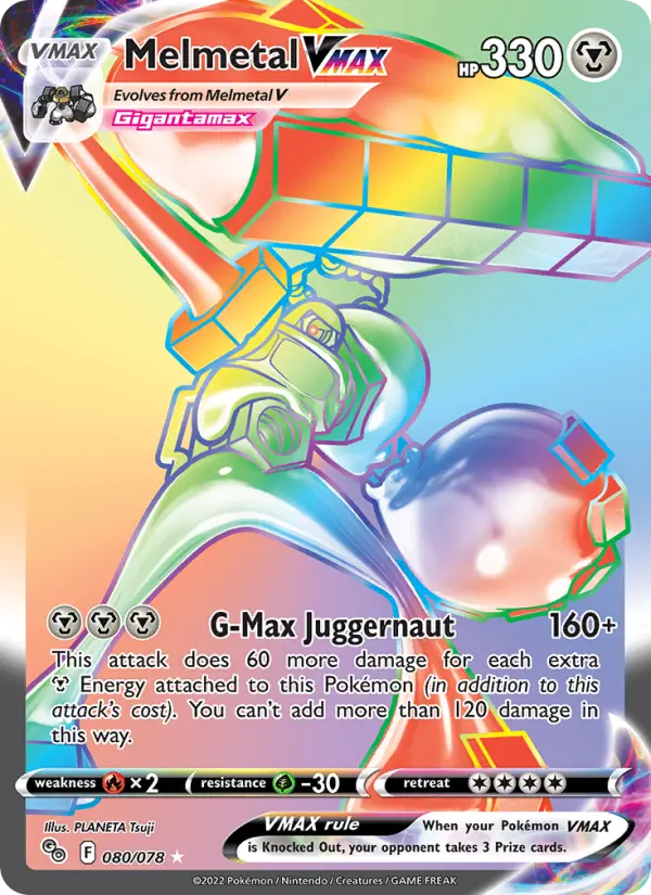 Melmetal VMAX Secret Rare Pokemon card #080 from Pokémon GO