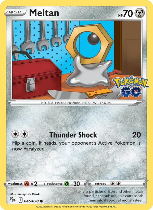 Meltan Common Pokemon card #045 from Pokémon GO