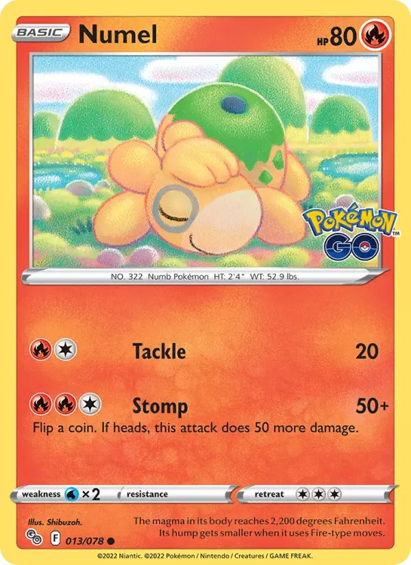 Numel Common Pokemon card #013 from Pokémon GO
