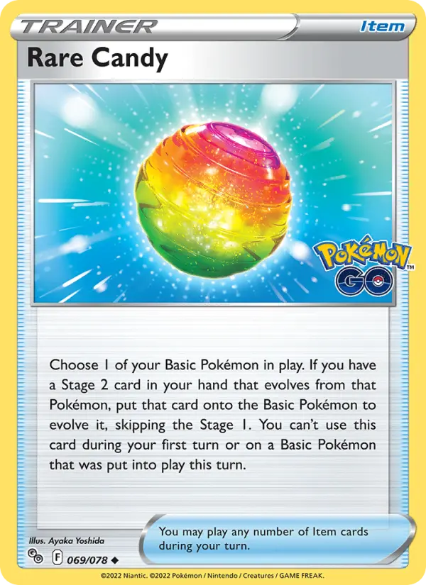 Rare Candy Uncommon Pokemon card #069 from Pokémon GO