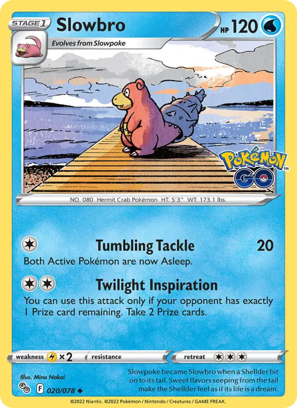 Slowbro Uncommon Pokemon card #020 from Pokémon GO