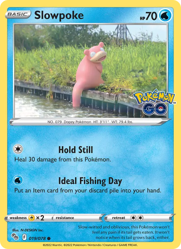Slowpoke Common Pokemon card #019 from Pokémon GO
