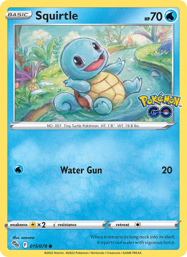 Squirtle Common Pokemon card #015 from Pokémon GO