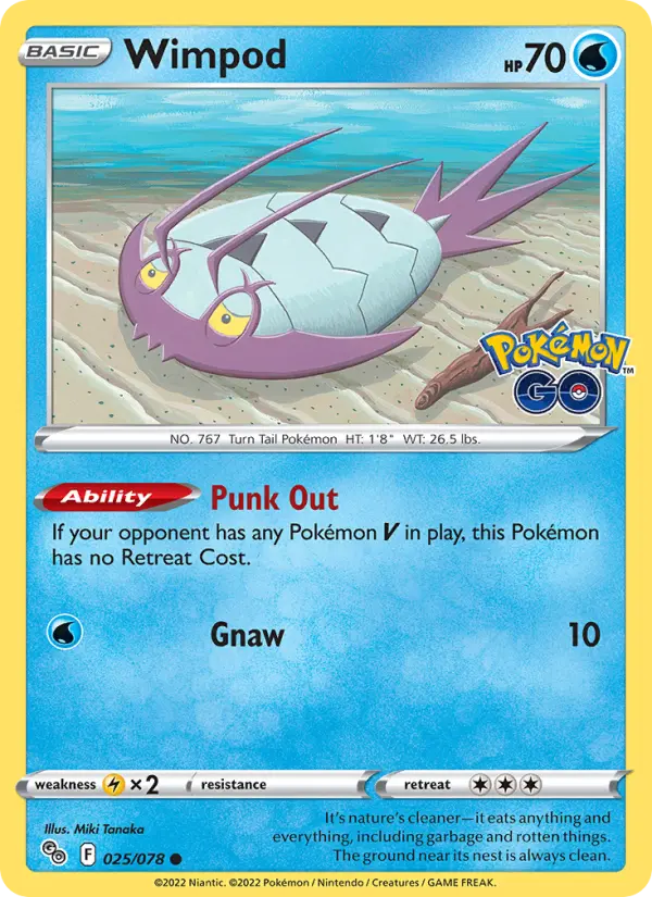 Wimpod Common Pokemon card #025 from Pokémon GO