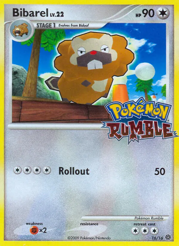 Bibarel None Pokemon card #16 from Pokémon Rumble