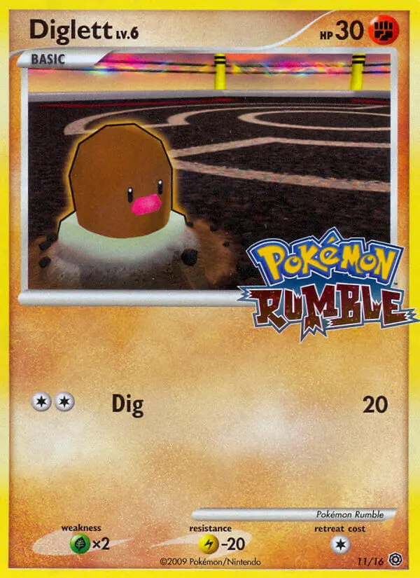 Diglett None Pokemon card #11 from Pokémon Rumble