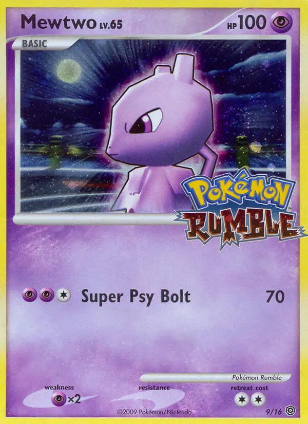 Mewtwo None Pokemon card #9 from Pokémon Rumble