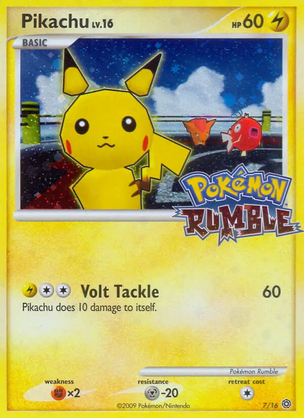 Pikachu None Pokemon card #7 from Pokémon Rumble