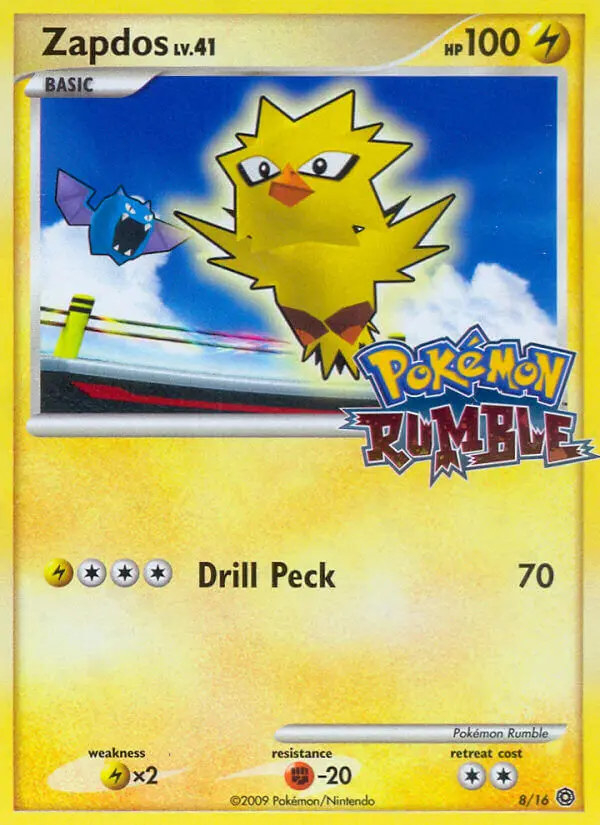 Zapdos None Pokemon card #8 from Pokémon Rumble
