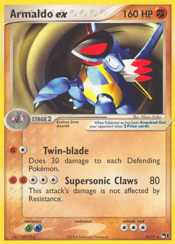Armaldo ex Rare Pokemon card #16 from POP Series 1