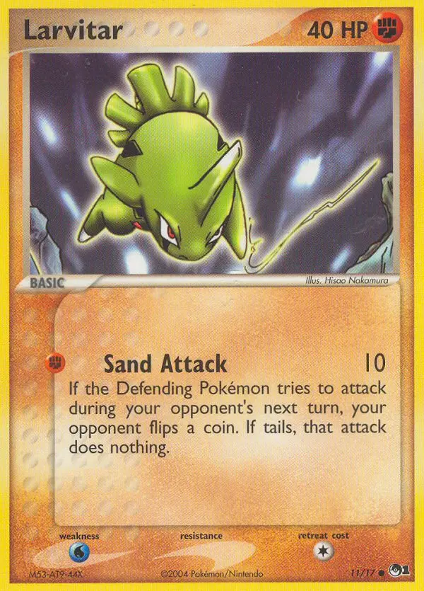 Larvitar Common Pokemon card #11 from POP Series 1