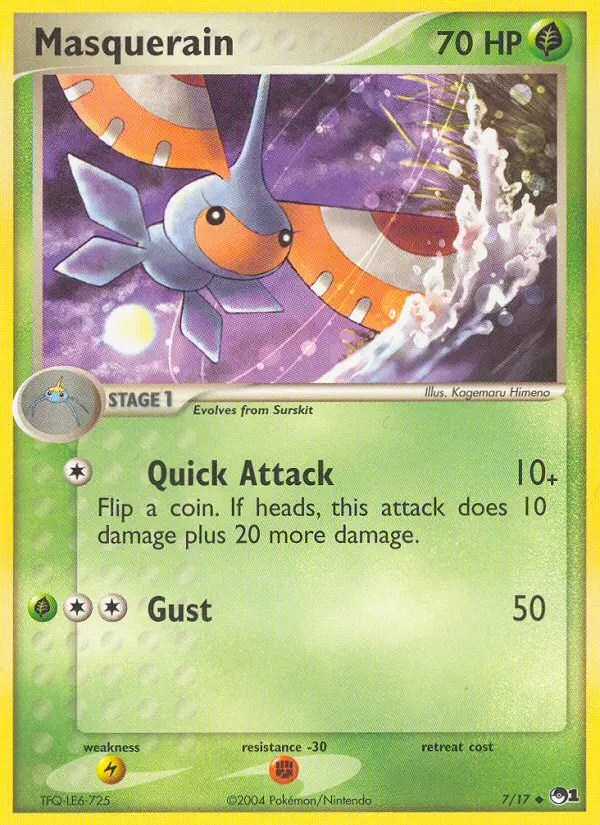 Masquerain Uncommon Pokemon card #7 from POP Series 1
