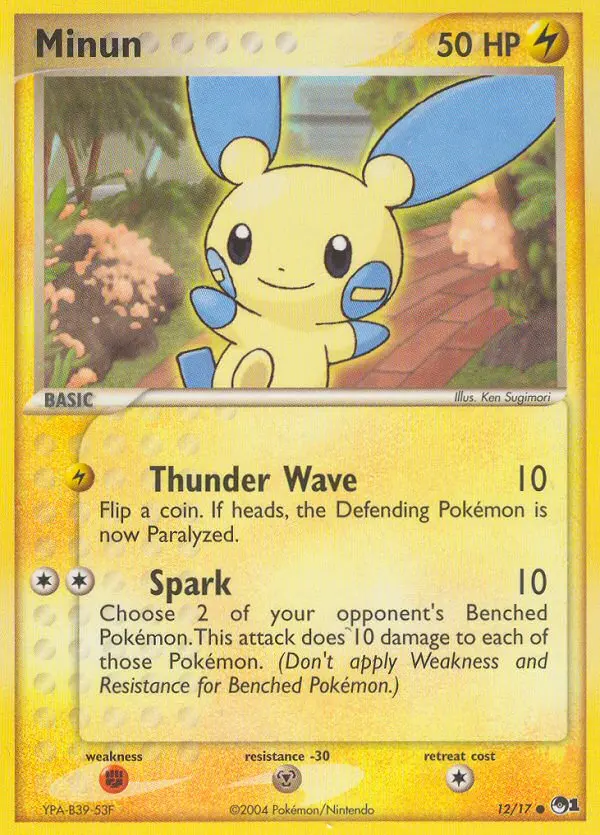 Minun Common Pokemon card #12 from POP Series 1
