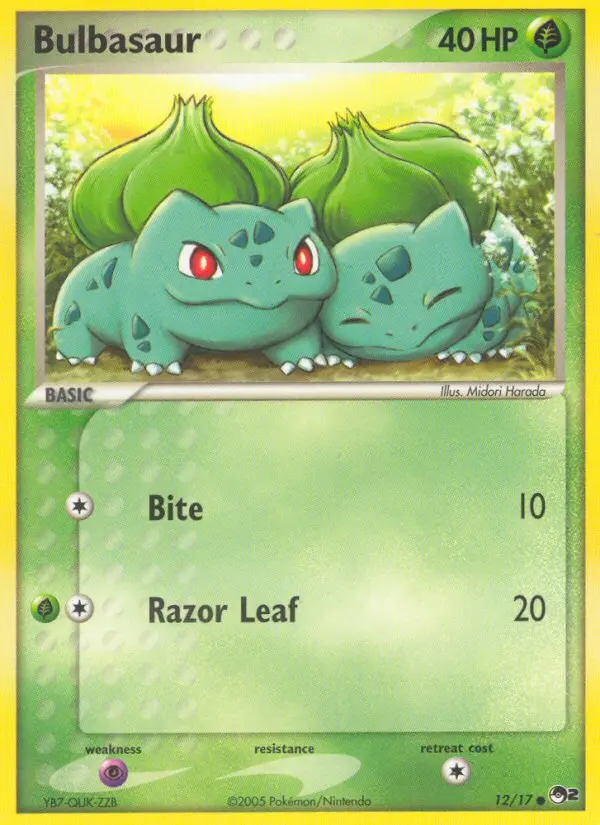 Bulbasaur Common Pokemon card #12 from POP Series 2