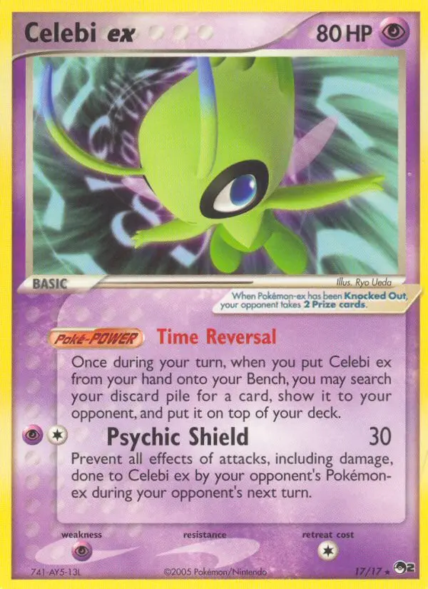 Celebi ex Rare Pokemon card #17 from POP Series 2