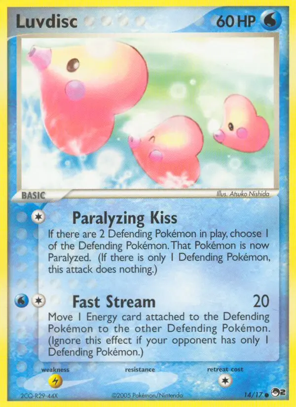 Luvdisc Common Pokemon card #14 from POP Series 2