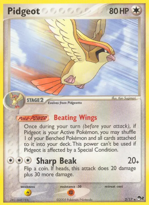 Pidgeot Rare Pokemon card #2 from POP Series 2