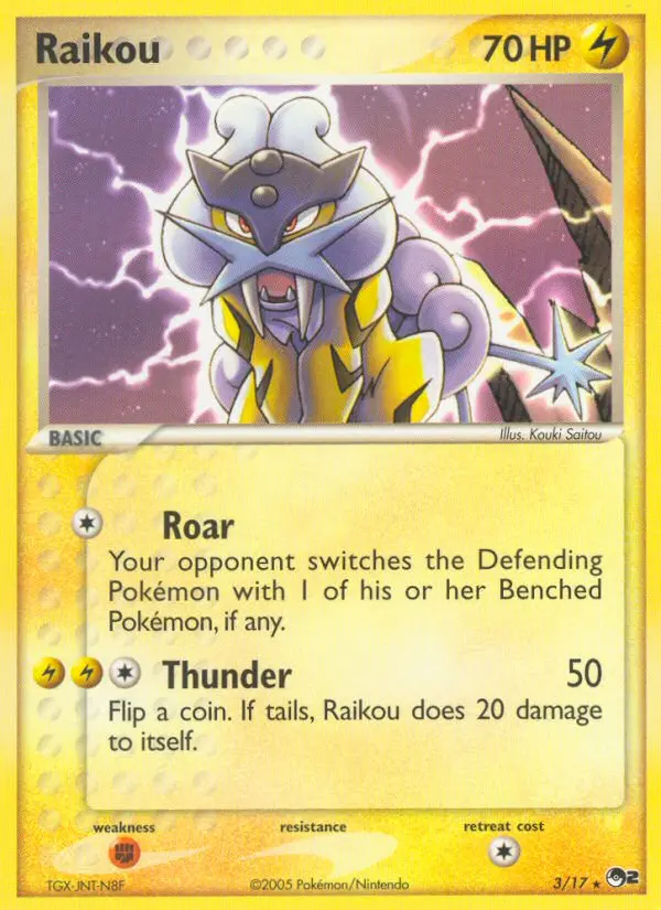 Raikou Rare Pokemon card #3 from POP Series 2