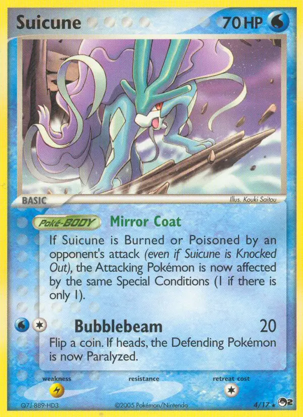 Suicune Rare Pokemon card #4 from POP Series 2