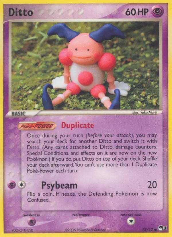 Ditto Common Pokemon card #12 from POP Series 3