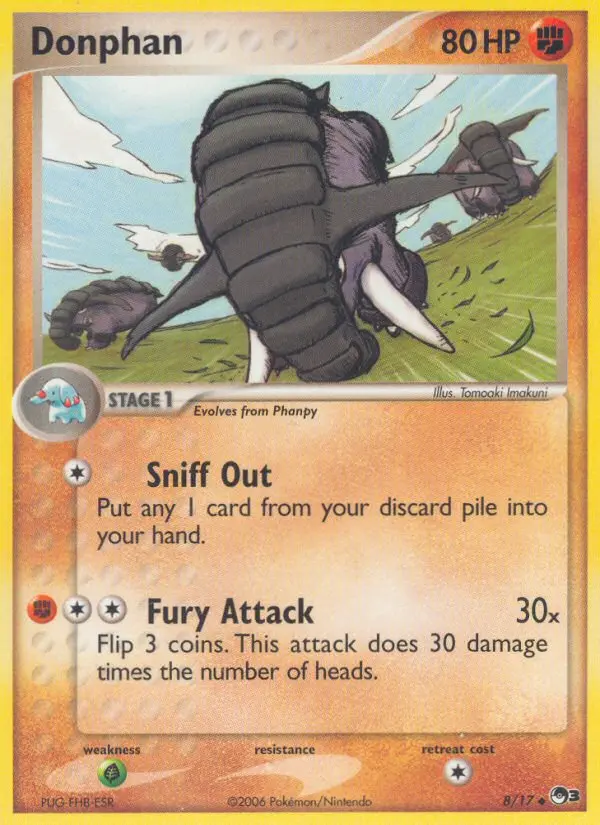 Donphan Uncommon Pokemon card #8 from POP Series 3