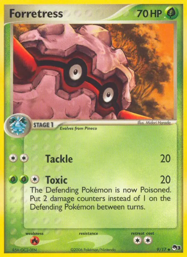 Forretress Uncommon Pokemon card #9 from POP Series 3