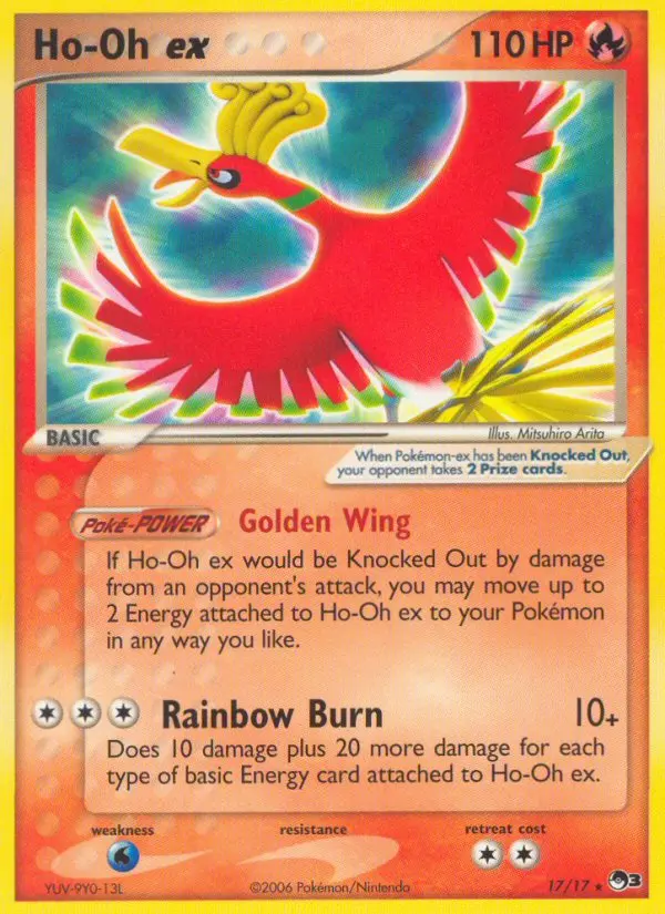 Ho-Oh ex Ultra Rare Pokemon card #17 from POP Series 3
