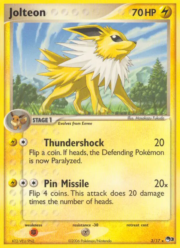 Jolteon Rare Pokemon card #3 from POP Series 3
